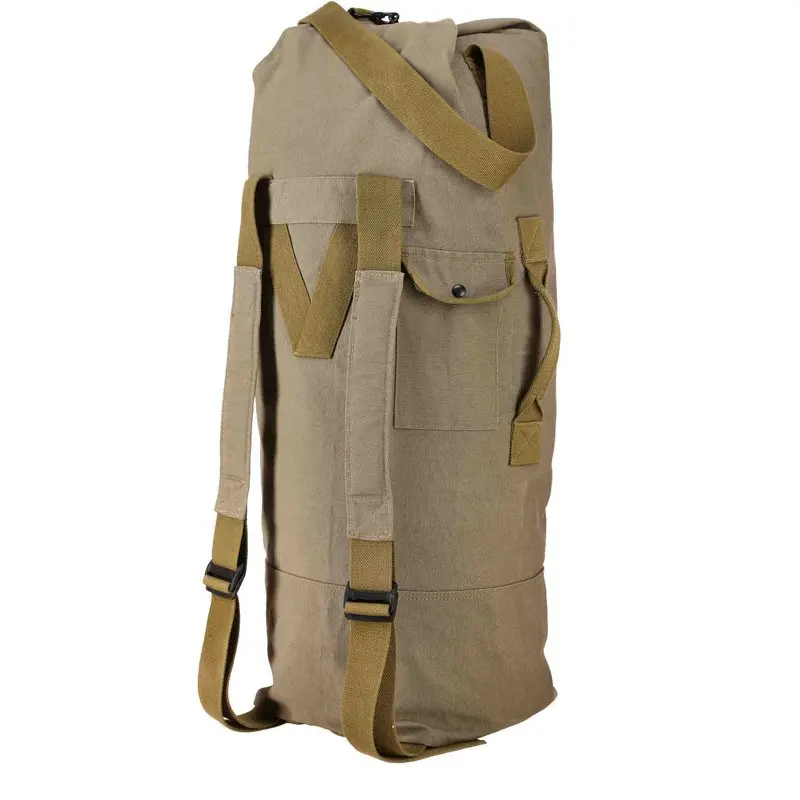 G.I Top Load Military Rucksack Style Double Strap Duffle Bag Heavy Duty and Water Resistant- Gym, Sports, Travel, Hiking, Backpa