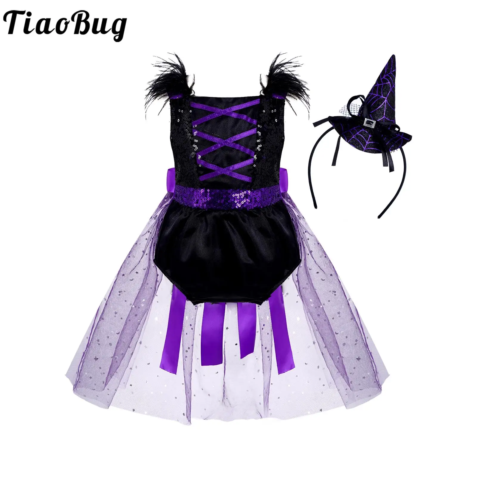 

Детское платье для косплея Tiaobug, 2 шт., с регулируемыми лямками и блестками
