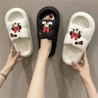 cute cartoon animal mickey bow womens slippers thick bottom soft couple indoor bathroom womens sandals 2022 summer sandals