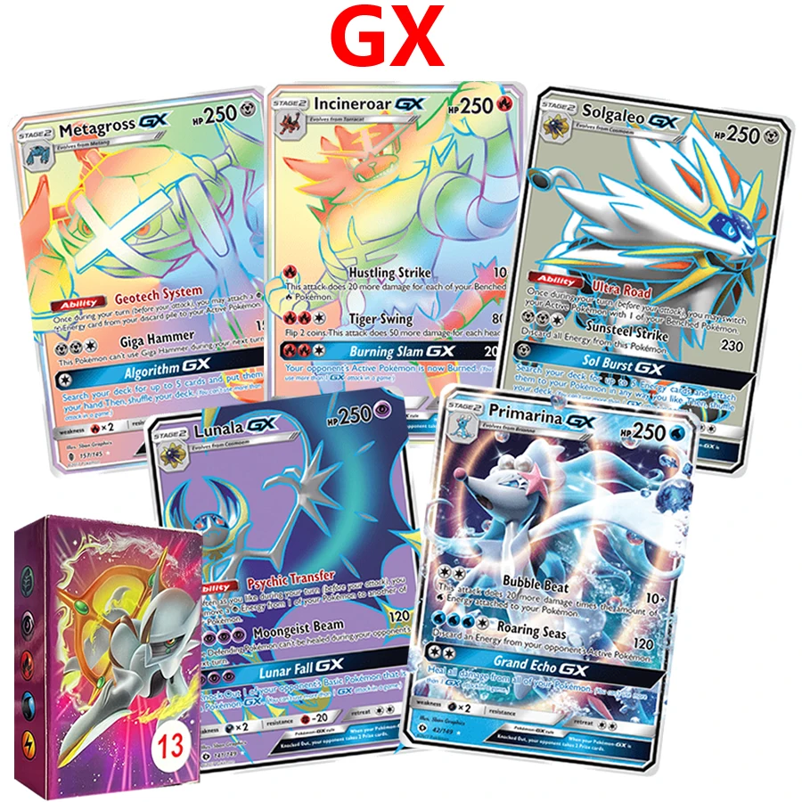 Карты Pokemon Flash Trainer Energy Mega GX Vmax EX с английской этикеткой, набор сияющих игральных карт, детская игрушка, 60 шт.