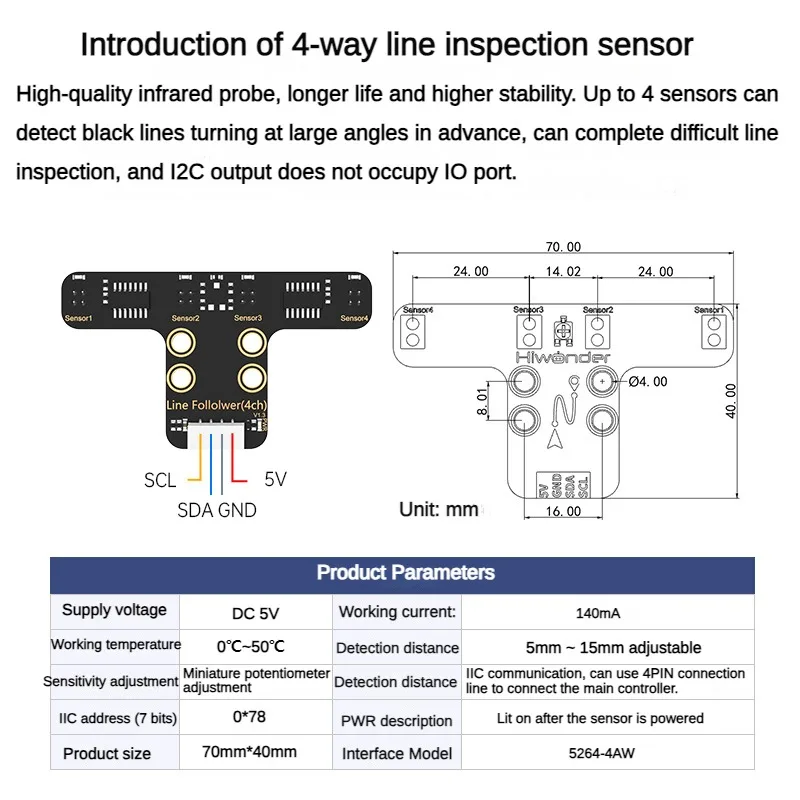 4-сторонний модуль слежения датчик линейного патруля робот инфракрасная дорожка