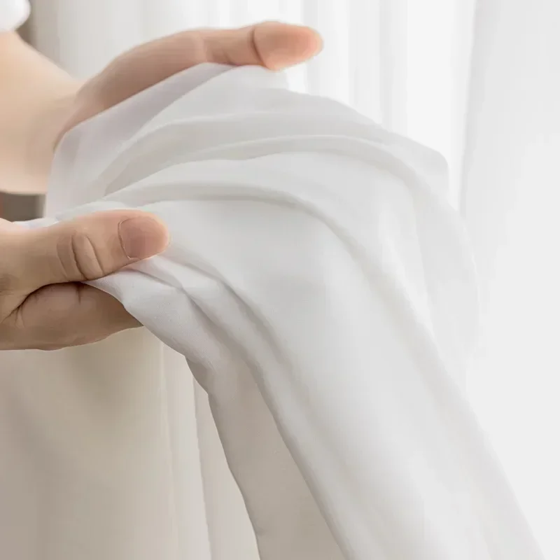 Белые тюлевые шторы из полиэстера SRH