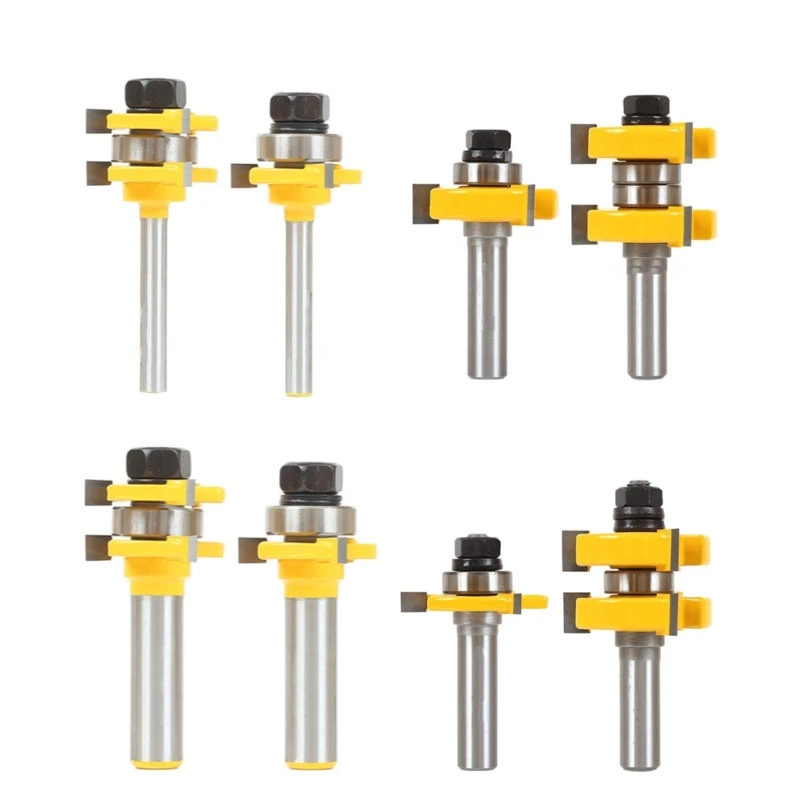 

Y1UU Durable Carbides Tipped Tongue and Grooves Router Bit Set Achieve Better Result