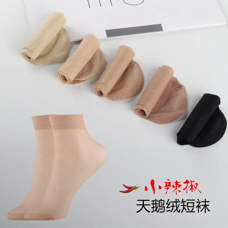 Женские короткие чулки на весну и лето бархатные Нескользящие японские тонкие