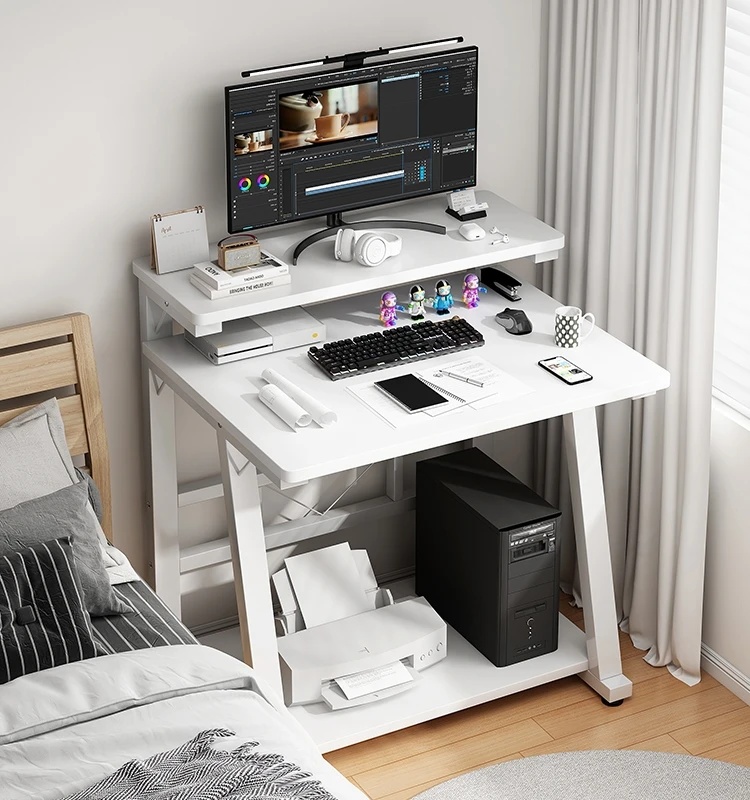 

Small Apartment Computer Table Small Household Mini Mobile Desk Bedroom Single Simple Double-Layer Desktop Computer Desk