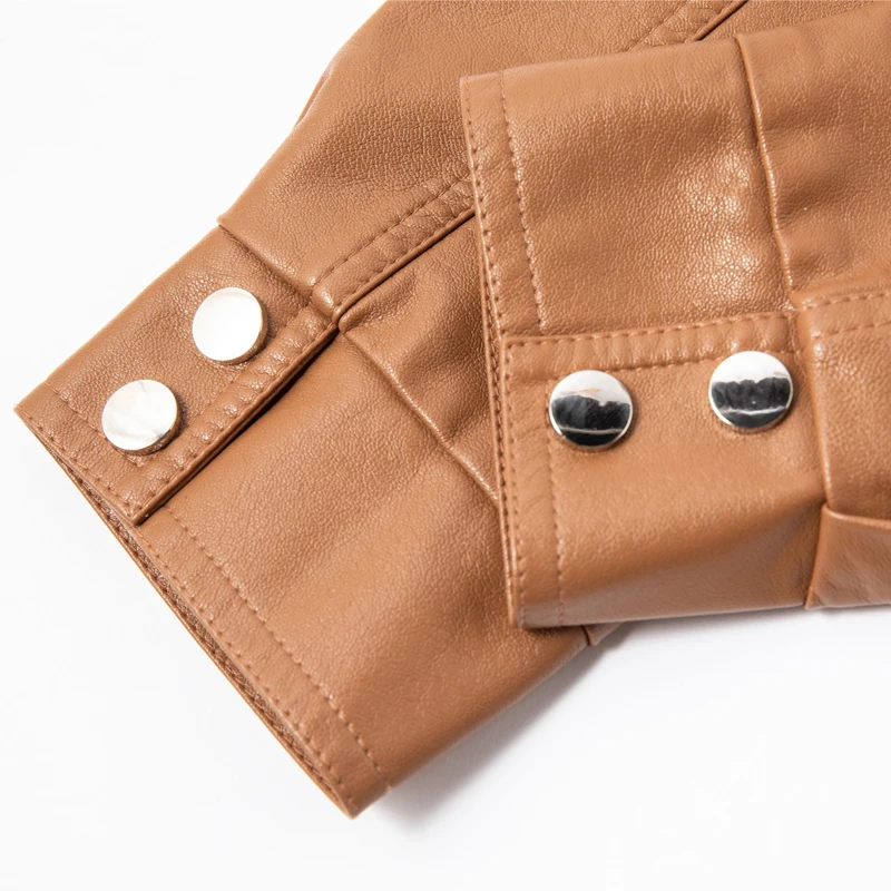 New Autumn Black Leather Coat for Women Brand Long Sleeve Single Breasted Loose PU Leather Coat Female Outerwear High Quality