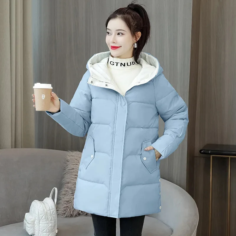 Oversized 3XL For 80kg Loose Hooded Cotton Padded Thicken Jacket Winter Warm Windproof Women Coats Korean Long Sleeve Parkas