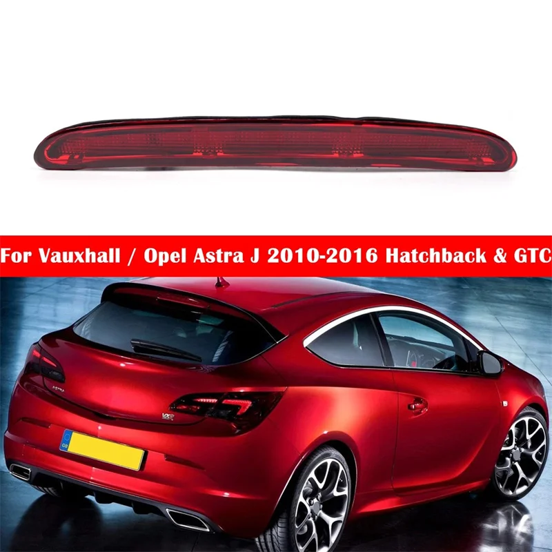 Фото Красный светодиодный третий стоп-сигнал для Vauxhall Opel Astra J 5D хэтчбек 2009-2015, GTC OPC 2012-2018, замена 13372164 №2
