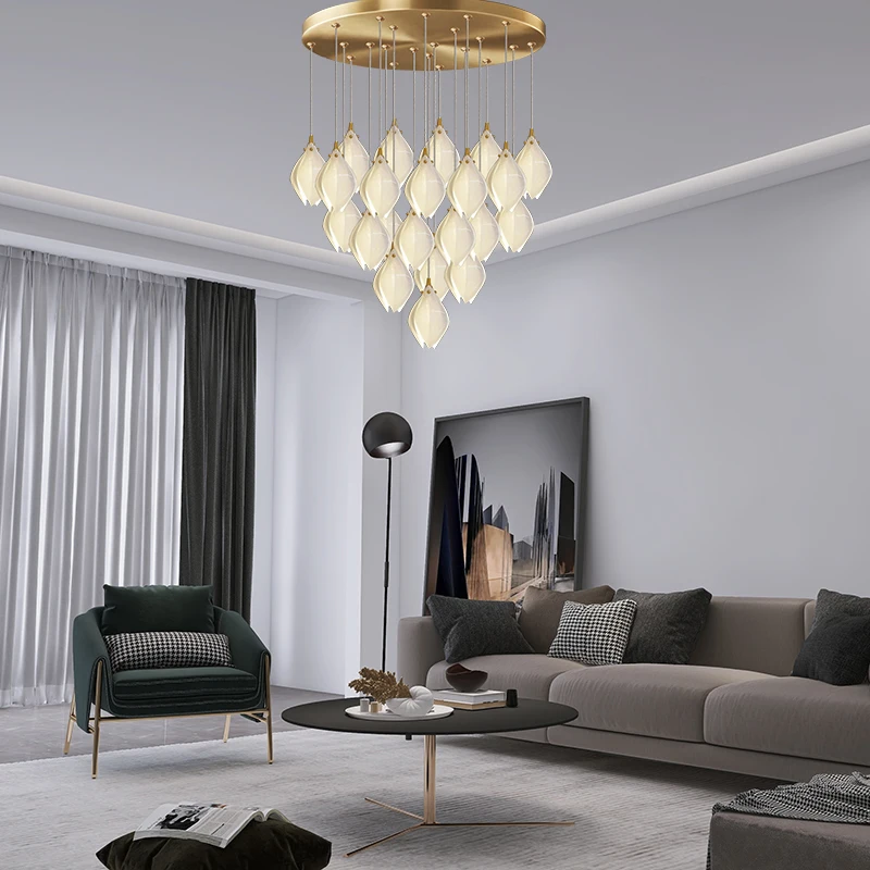 Lámpara de techo led colgante para comedor, candelabro de cerámica creativa para sala de estar, escalera, Villa, cocina, 2022