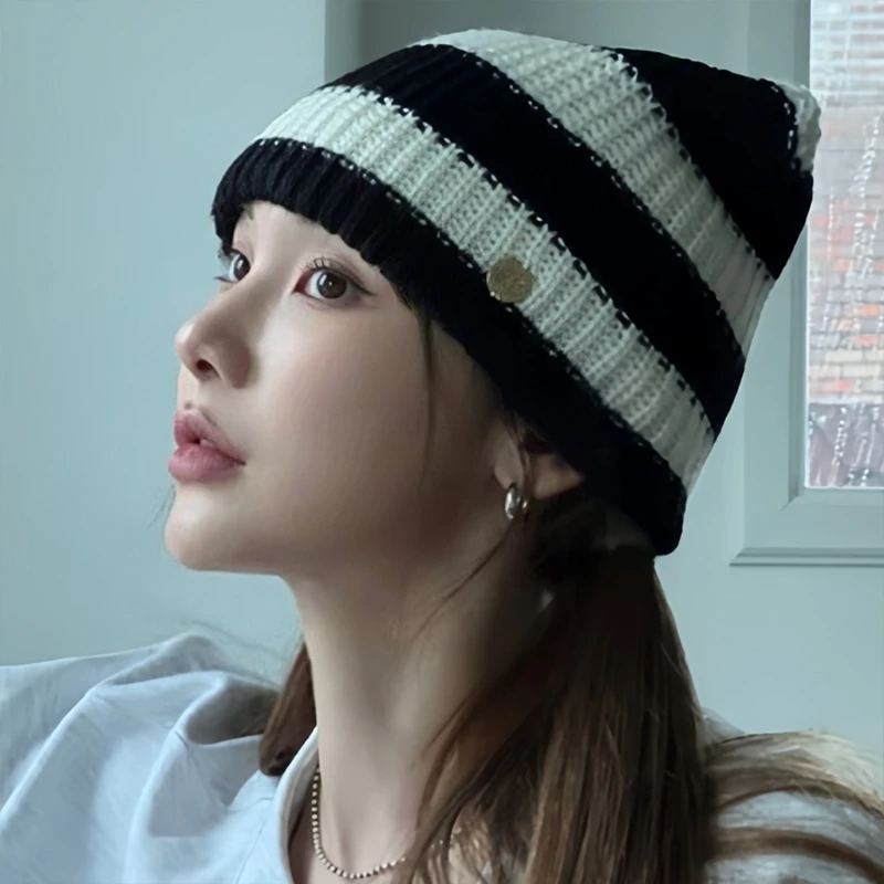 Взрослая вязаная шапка с кошачьими ушками для девочек-подростков женская