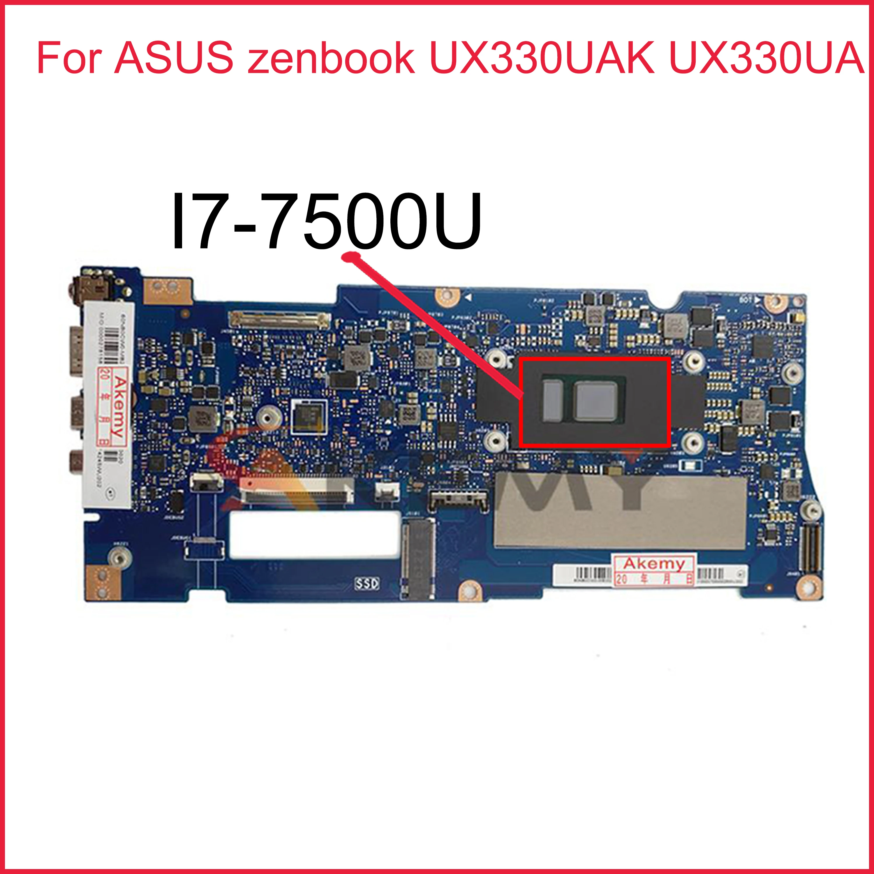 

UX330UAK notebook mainboard zenbook UX330UAK UX330UA UX330U U3000U 16GB I7-7500U for asus laptop motherboard