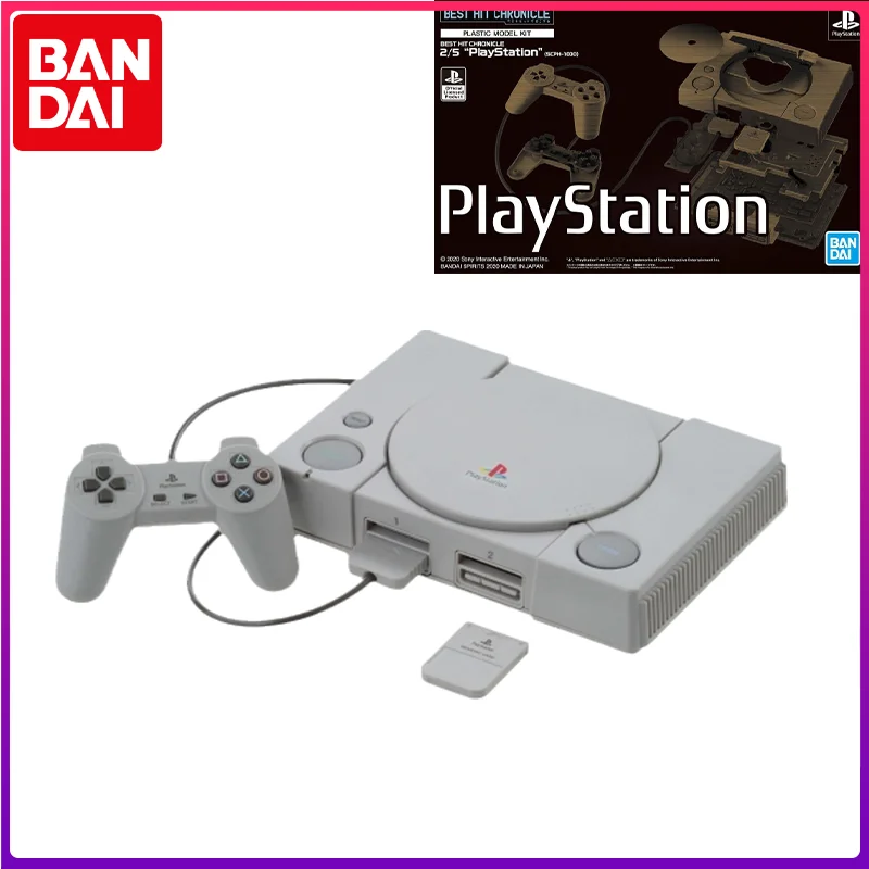 

Bandai Original 2/5 Sony PLAYSTAION PS1Saturn Game Console Assembly Model Toys Collectible Model Gifts for Kids Childhood Memory