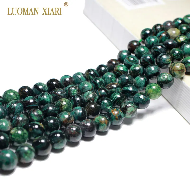 

Wholesale Dark Green Emerald Round Natural Gem Stone Beads For Jewelry Making DIY Women's Bracelet Necklace Charms 8/10MM 15''