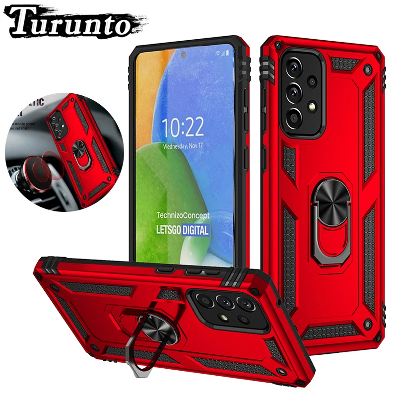 

Shockproof Phone Case For Samsung Galaxy A73 5G Cases Car Magnetic Ring Stand Protective Cover For Samsung A53 A33 A 73 53 33