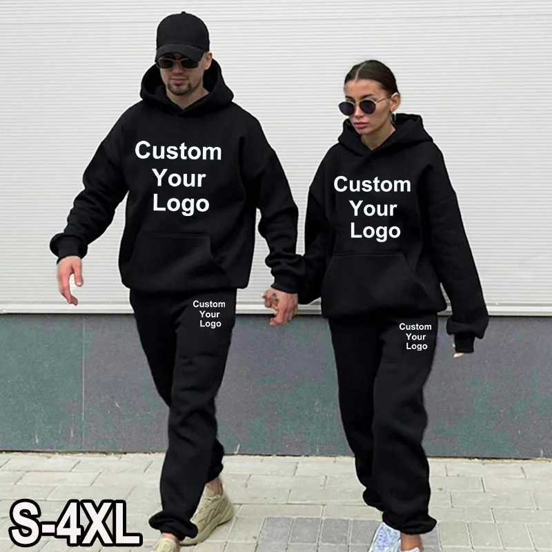 

Custom Your oodies Pants 2Pcs/Sets Sweatsirt Sweatpants Male yms Fitness Tops Trousers Joers Sportswear Tracksuits