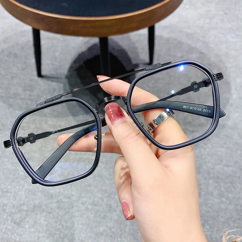

1PCS Blue Light Blocking Fashion High-end Glasses Men Optical Clear Glasses Black Square Frame Eyeglasses Anti-radiation