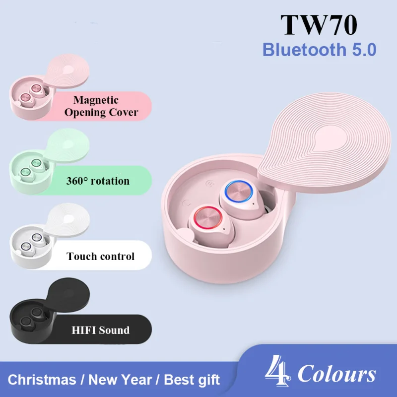

TW70 earphones Bluetooth 5.0 Wireless Headphones Bluetooth earphone HIFI stereo Sports headphones Handsfree Gaming Headset