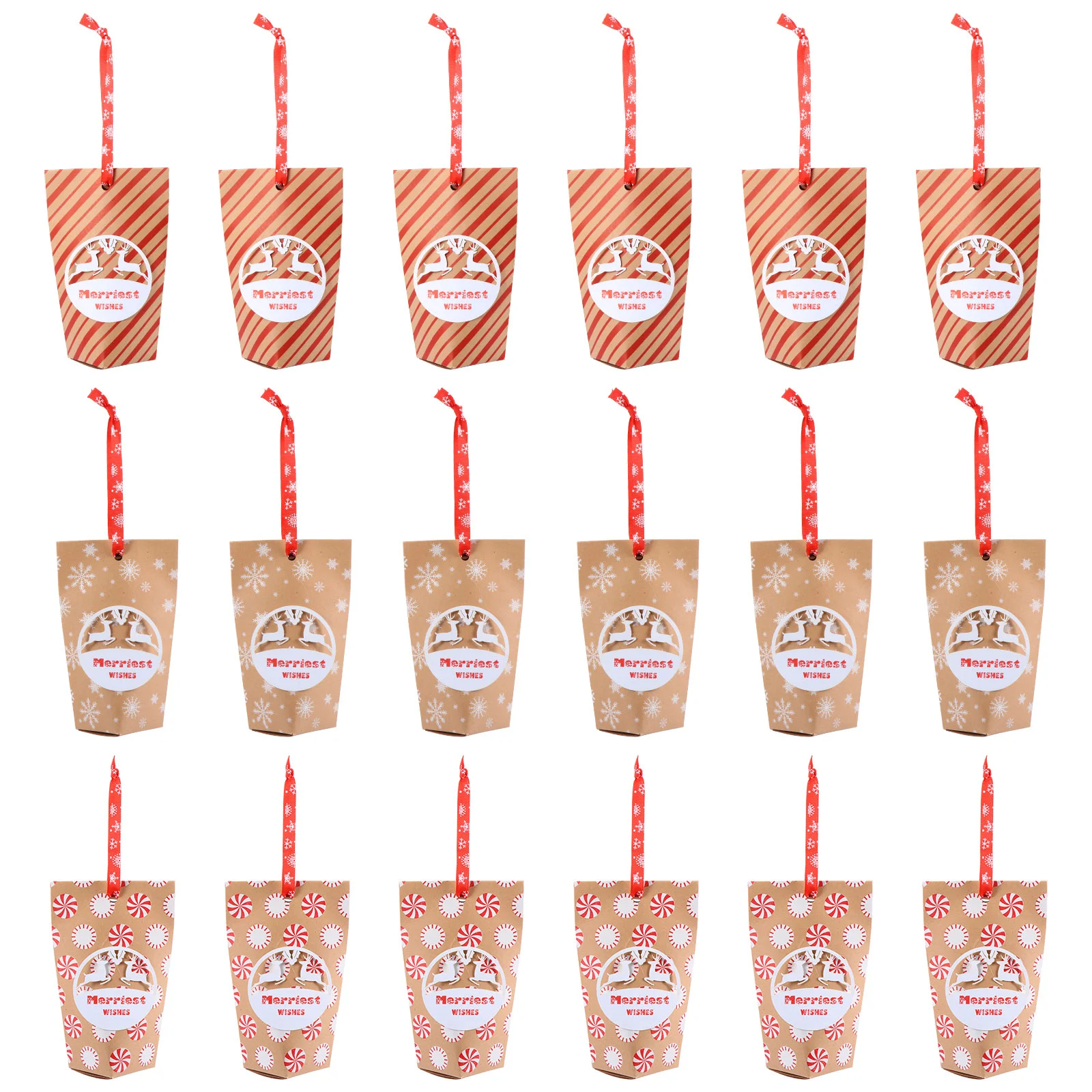 

Christmas Box Paper Kraft Boxes Gift Candyparty Packing Calendargifts Treat Holiday Cookieshopping Present Tote Advent