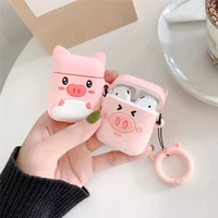 2022 jmt protective earphone case headphones cases protective cute cartoon pink pig girl soft silicone earphone cases for apple
