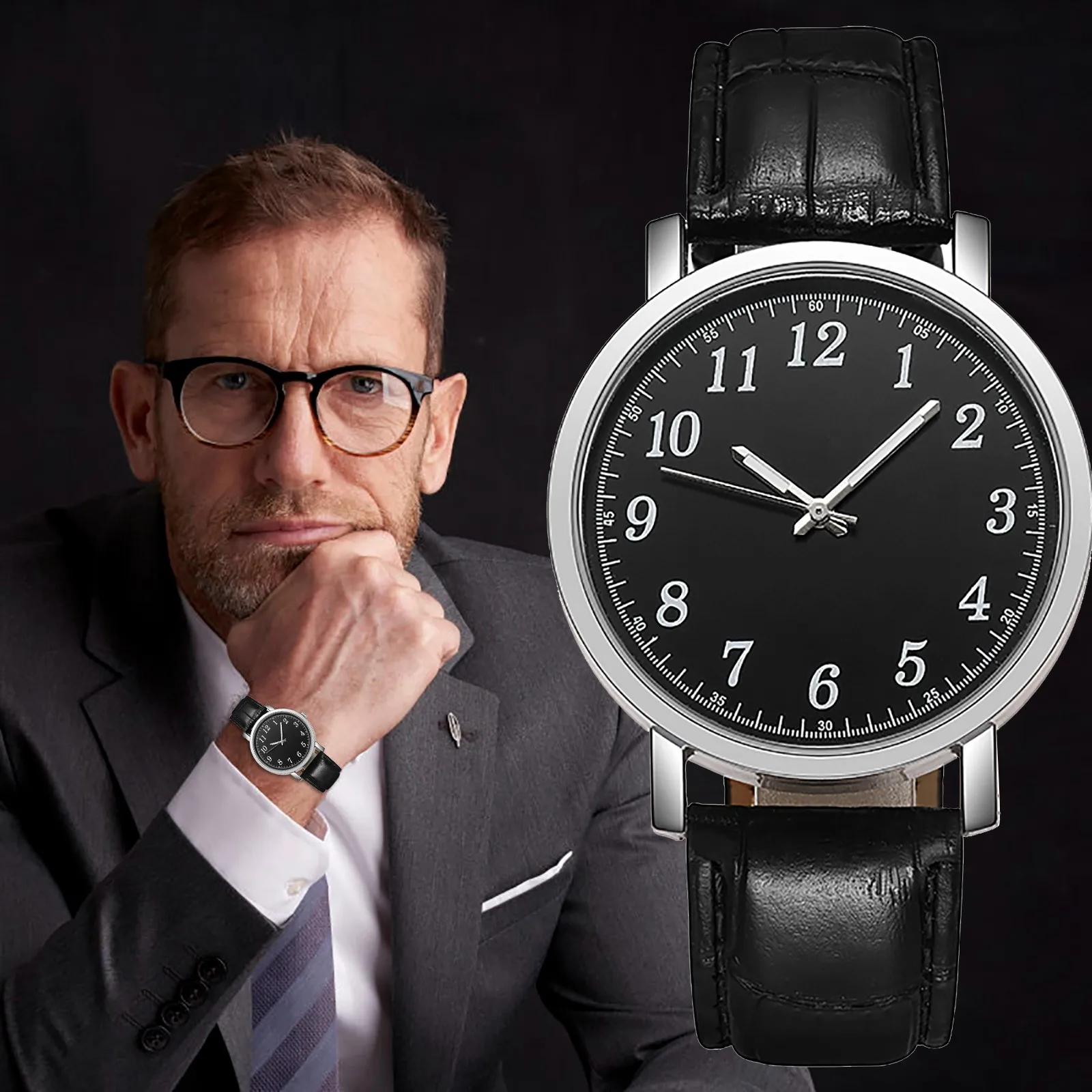 

Relogio Masculino Fashion Watches For Men Casual Business Quartz Digital Watch Leather Band Simple Luxury Chronograph Watches