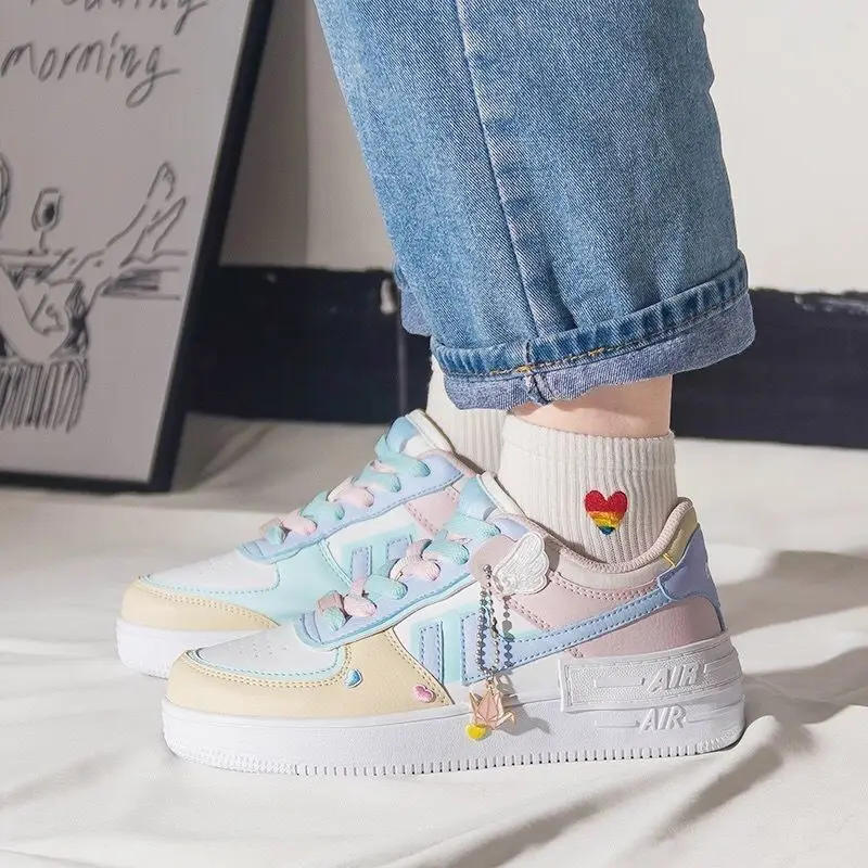 2023 new student macaroon white shoes Joker sneakers in spring and summer