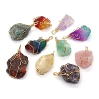 natural stone amethyst pendants irregular charms for jewelry making necklace rose quartz crystal pendant diy geometric accessory