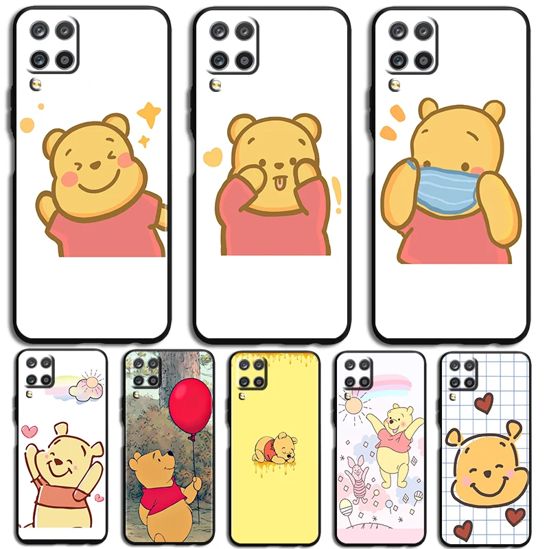 Beautiful winnie the pooh Phone Case For Samsung Galaxy A73 A72 A71 A70 A53 A52 A51 A50 A42 A41 A40 A33 A32 A31 A30 A30S Black