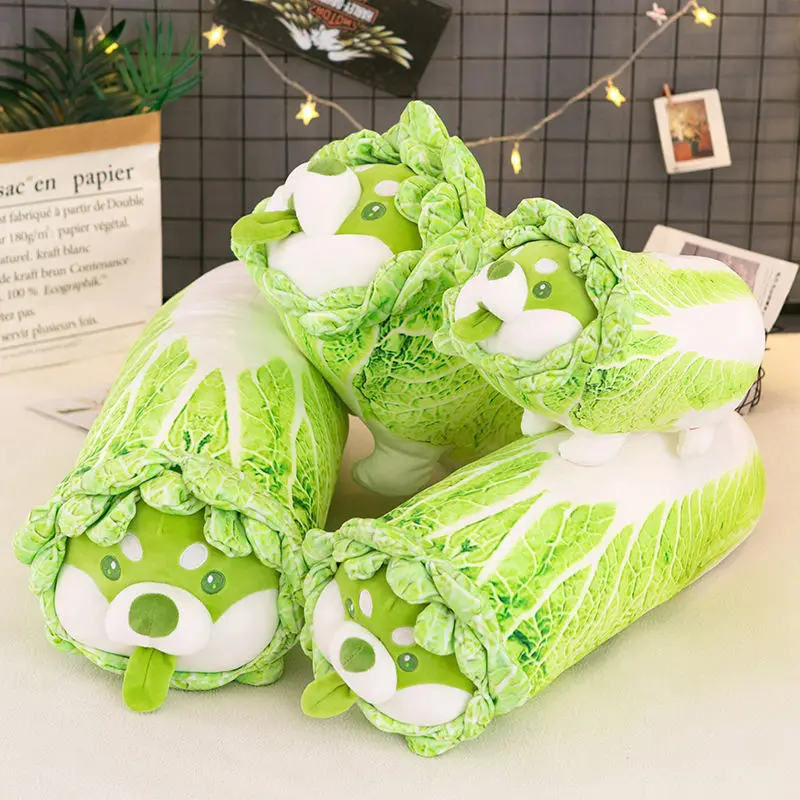

90cm Cabbage Shiba Inu Dog Cute Vegetable Fairy Anime Plush Toy Fluffy Stuffed Plant Soft Doll Kawaii Pillow Baby Kids Toys Gift
