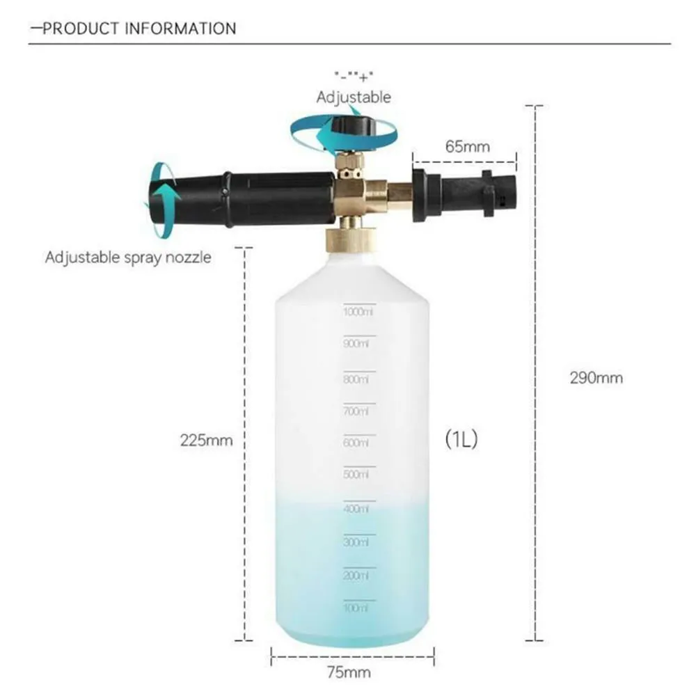 Adjustable High Pressure Soap Foamer Snow Foam Lance Gun Nozzle Car Clean Foam Wash Foam Generator For Karcher K1-K7 Car Washer images - 6