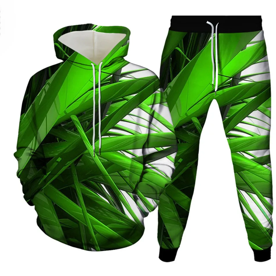 Костюм спортивный мужской из двух предметов толстовка с капюшоном и принтом