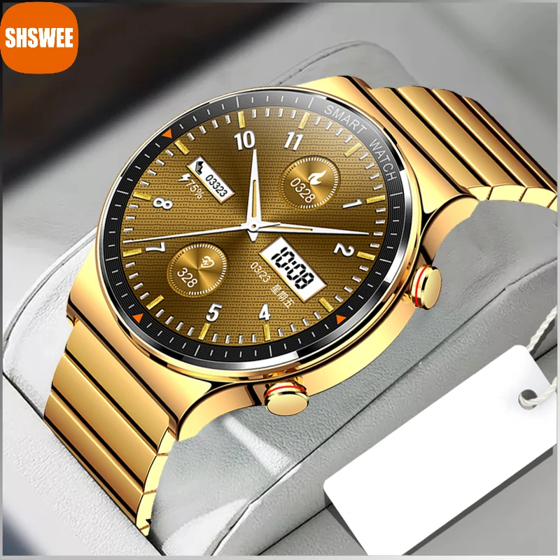 

Смарт-часы мужские водонепроницаемые с поддержкой Bluetooth, звонков и проигрывателем музыки