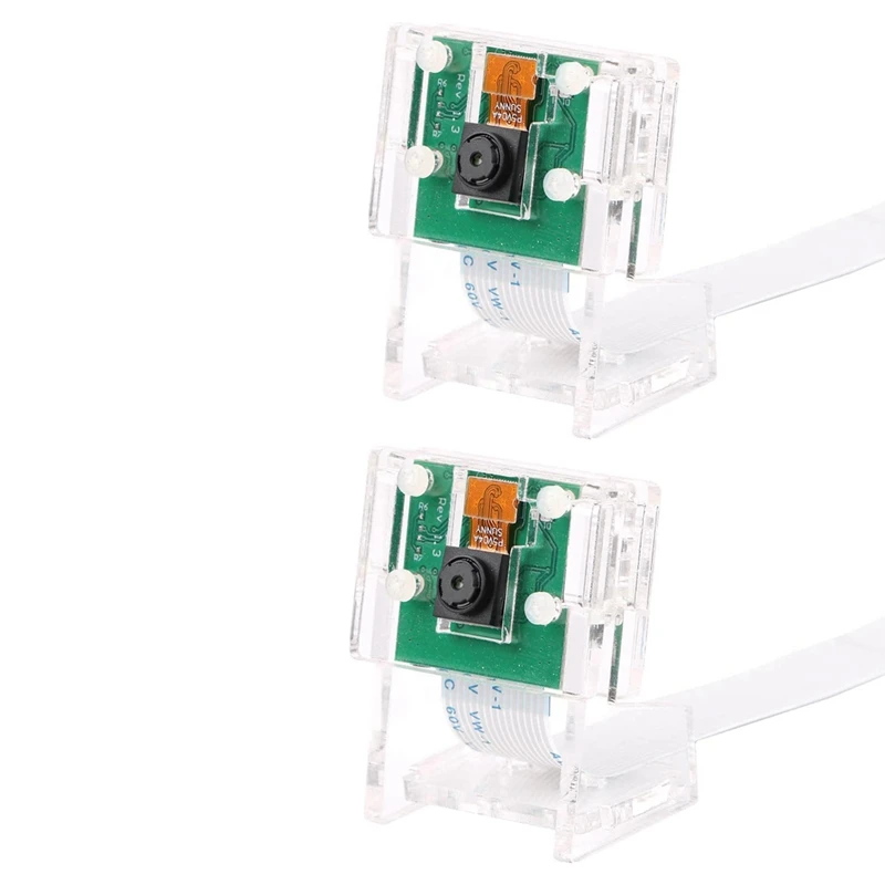 

2X 5MP модуль камеры веб-камера видео 1080P + прозрачный держатель для Raspberry Pi 4/3B +/ 3B/2B/Zero