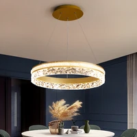 nordic living room pendant lights postmodern creative circular bedroom restaurant apartment light luxury resin ice chandelier
