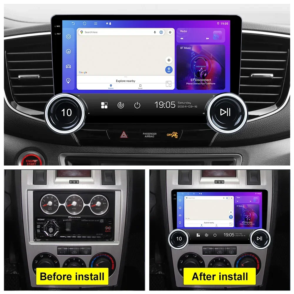 Фото Универсальный мультимедийный плеер на Android, 10,1 дюймов, FM, QLED, Carplay, SWC, GPS, Функция разделения экрана, охлаждающий вентилятор №2