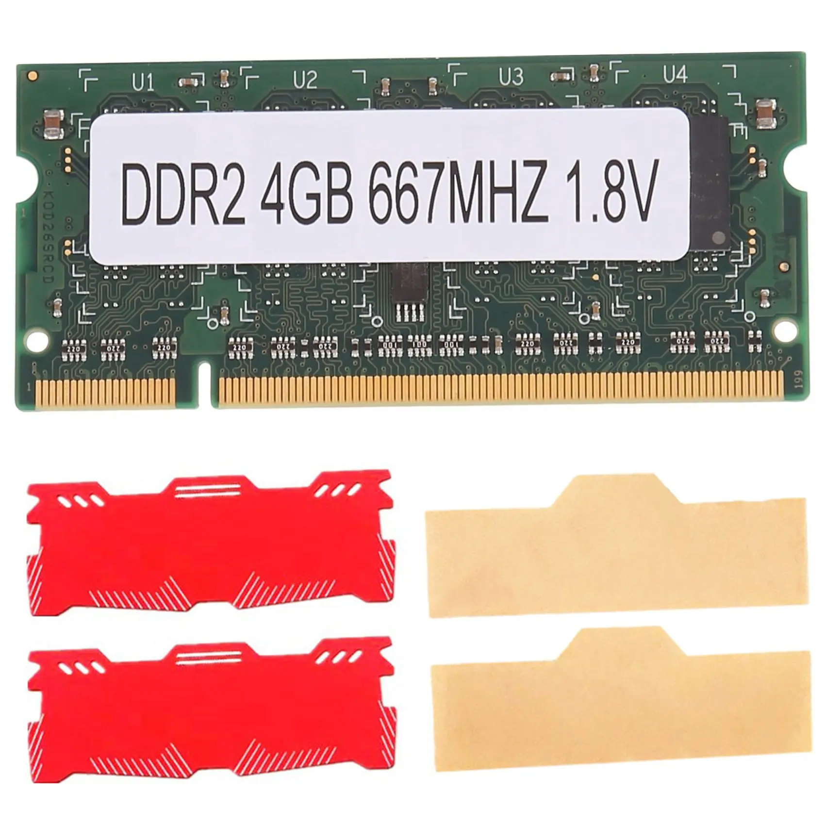 

Оперативная память для ноутбука 4 Гб DDR2 + Охлаждающий Жилет 667 МГц PC2 5300 SODIMM 2RX8 200 Контактов для Intel AMD память для ноутбука