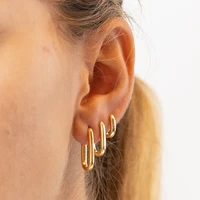 crmya unique design silver plated gold plated smooth huggie hoop earrings for women unisex party wedding fashion jewelry