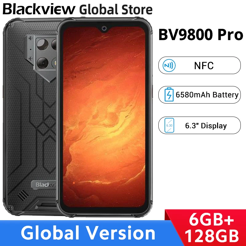 Global Version Blackview BV9800 Pro 6GB RAM 128GB ROM FLIR Camera NFC Rugged Waterproof 6.3