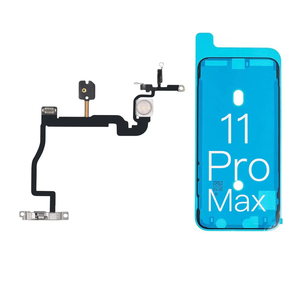 Фото Кнопка питания с гибким кабелем для iPhone 11, 11 Pro Max, фиксированное управление включением/выключением, микрофон, переключатель фонарика, водонепроницаемая лента №5