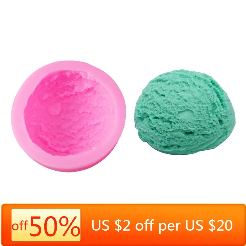 

Ice Cream Ball Candle Making Silicone Soap Mold Fondant DIY Decorating Mould