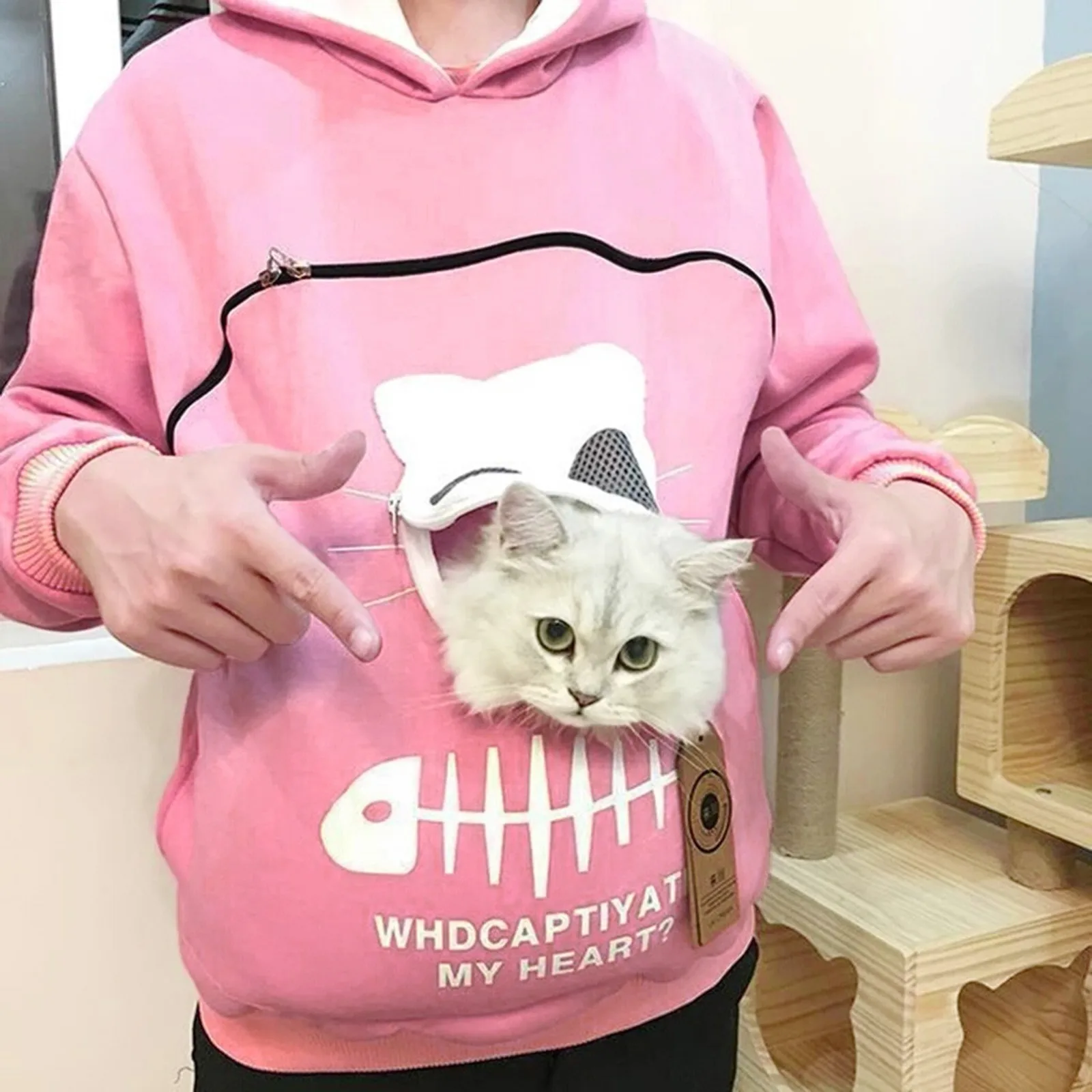 Women Sweatshirt Pet Cat Dog Carrier Hooded Hoodies Female Oversized Pullover Long Sleeve Hoody Sweatshirts Moletom Dropshipping