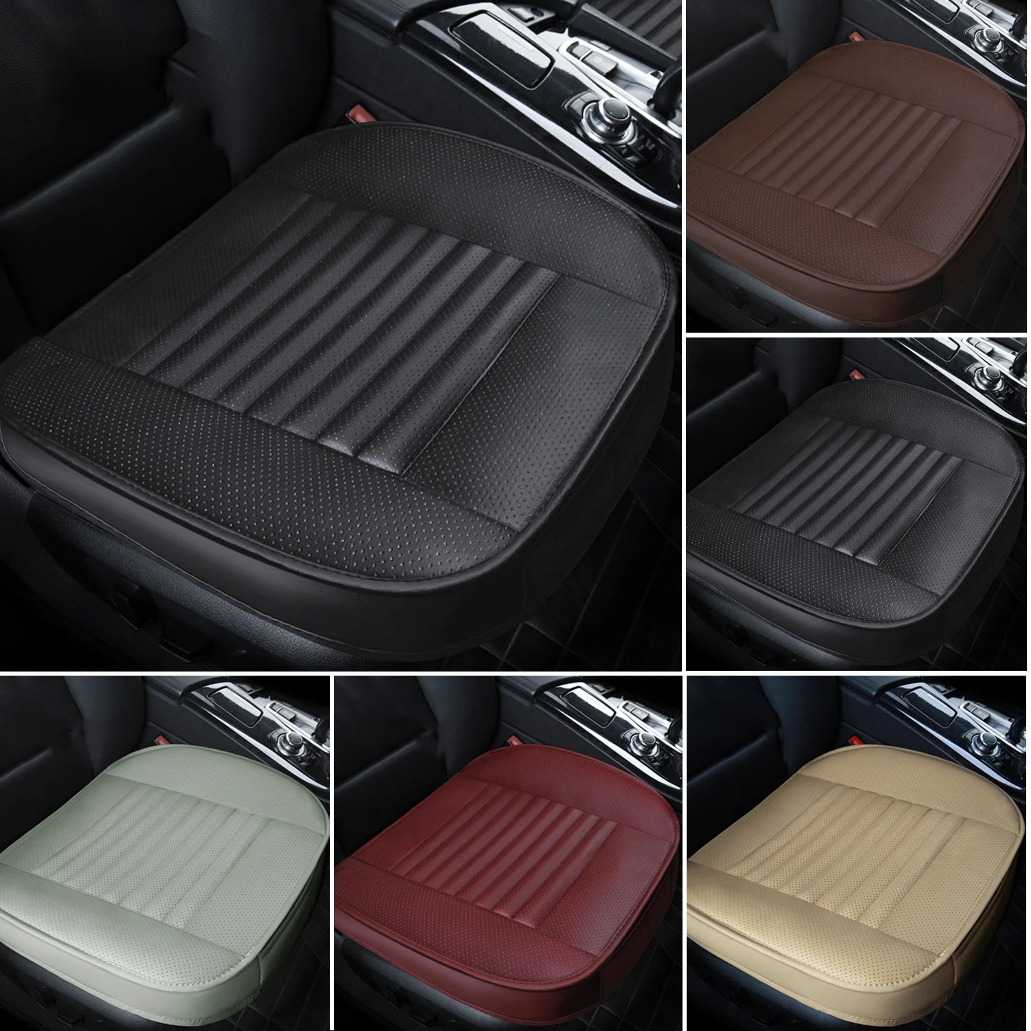 

Universal Car Seat Cover Breathable PU Leather Edge Wrapping Car Front Seat Cushion Cover Pad for Auto Four Season Anti Slip Mat