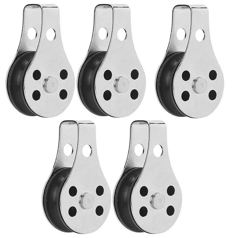 

5Pcs Marine Boat Pulley Blocks Stainless Steel Block Tackle Pulley Lifting Wire Rope Cable Pulley Boat Nautical Tool