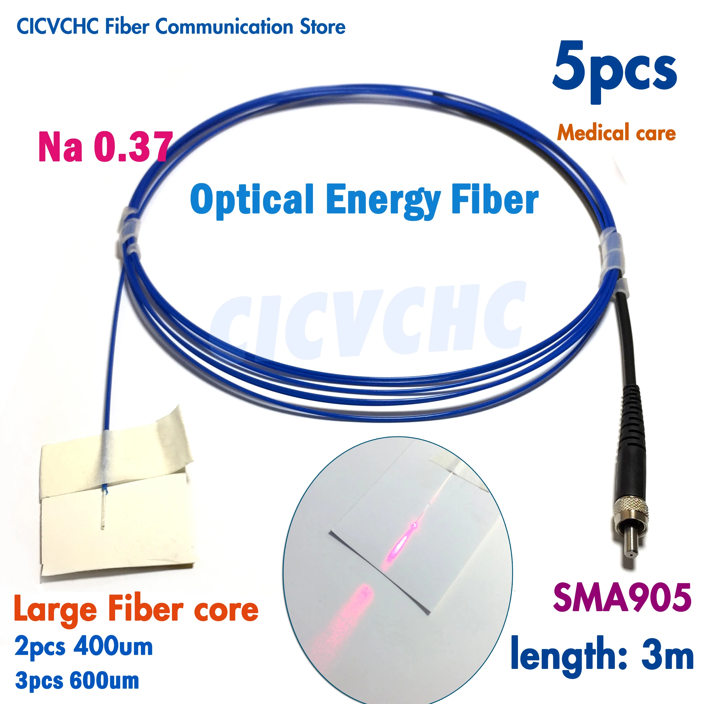 

2pcs FC 600um Na0.22 fiber with 1m length