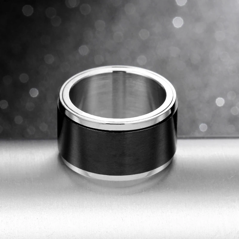 Кольцо-Спиннер для мужчин и женщин нержавеющая сталь 12 мм