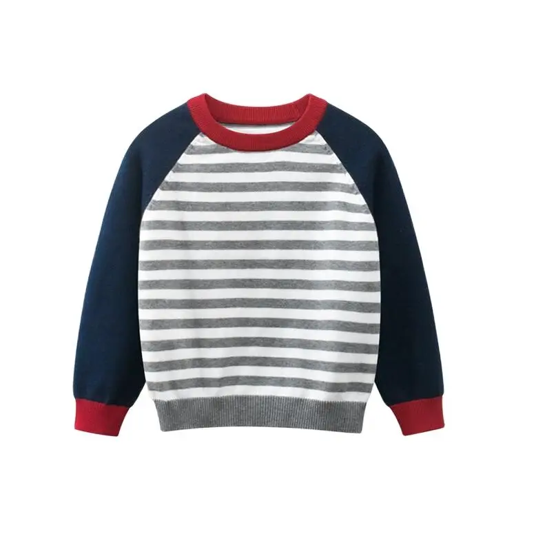 

Children's clothing children's sweater wholesale 2021 autumn boys' sweater striped Pullover bottomed sweater