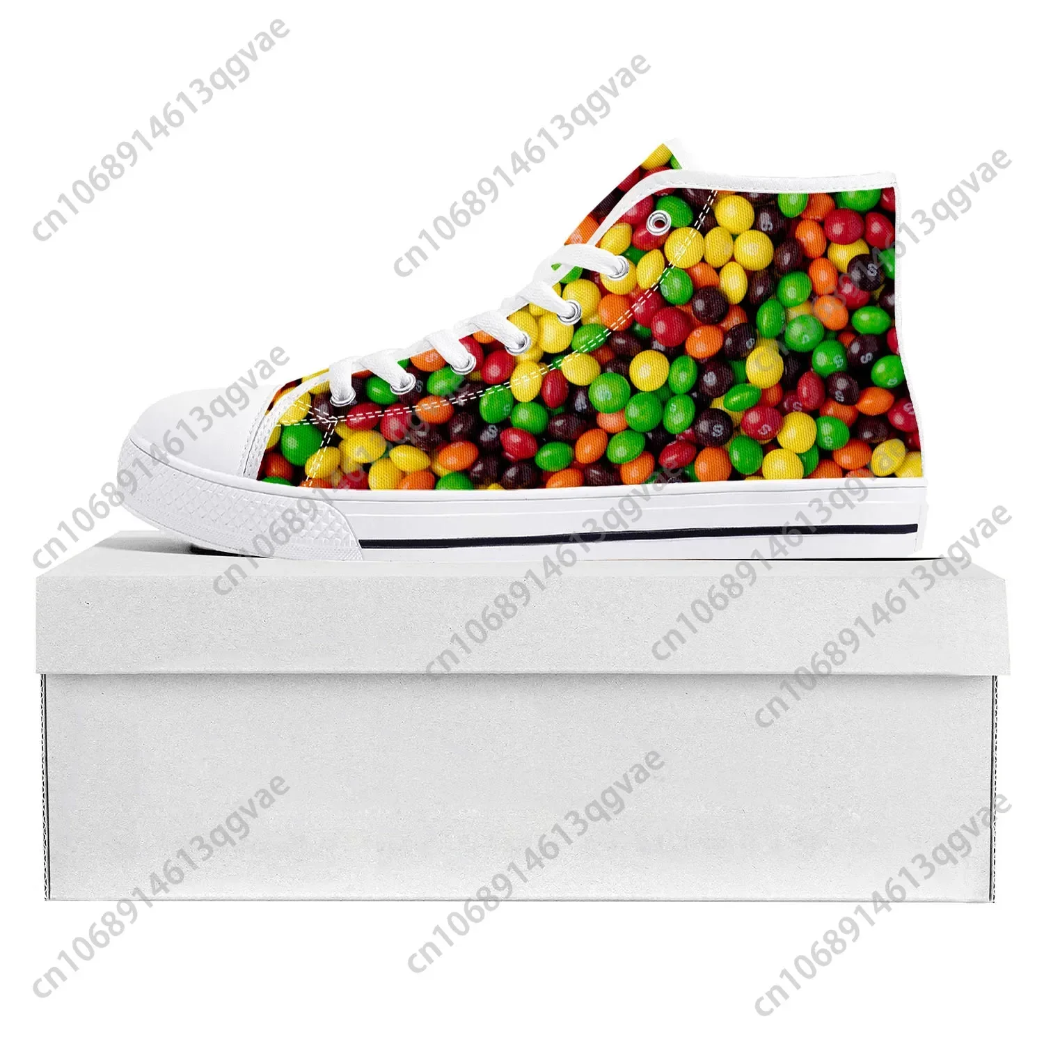 S-Skittles F-Fruity Candy Высокие кроссовки высокого качества Мужские и женские парусиновые