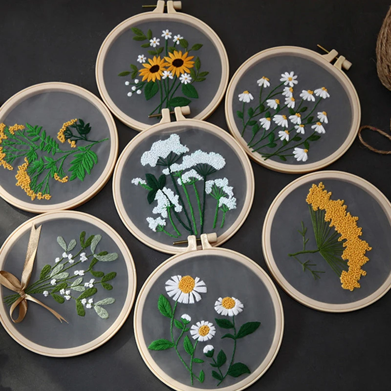 

DIY Embroidery Flower Painting Interesting Handicrafts DIY Material Kits Beginner Embroidery Kit Painting Cross Stitch Craft