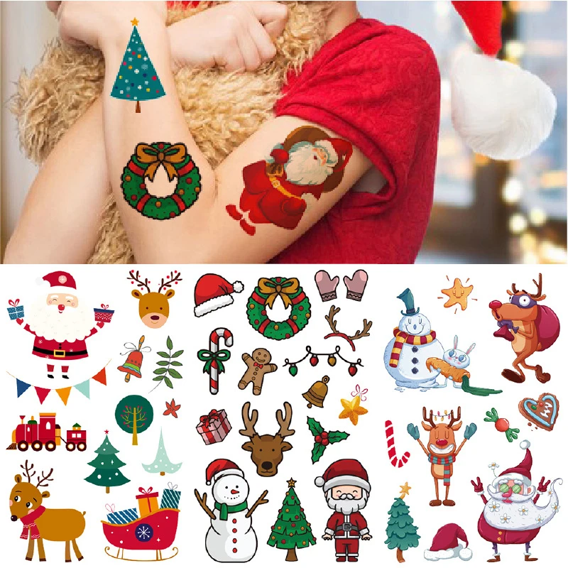 

Body Art Children Tattoo Sticker Decorative Cartoon Tattoo Sticker Christmas Tattoo Sticker Body Christmas Decoration For Kids