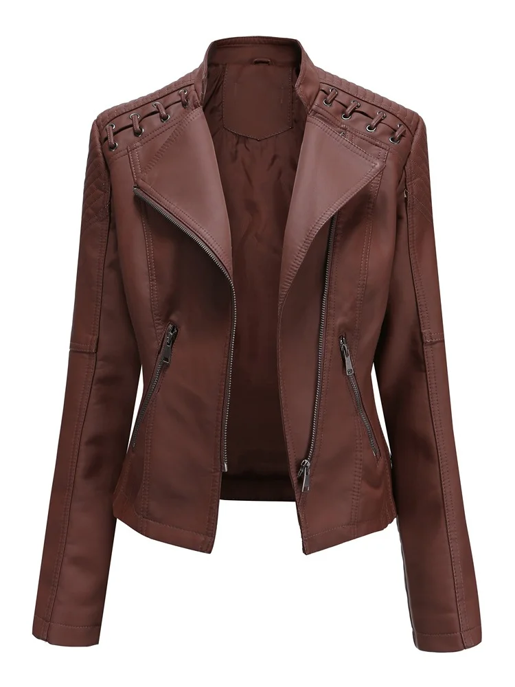 

Women Jacket Leather Jacket Women's Leather Jacket Pu Faux Leather Jackets Motorcycle Suit Casual Slim Coat Female Outwear Tops