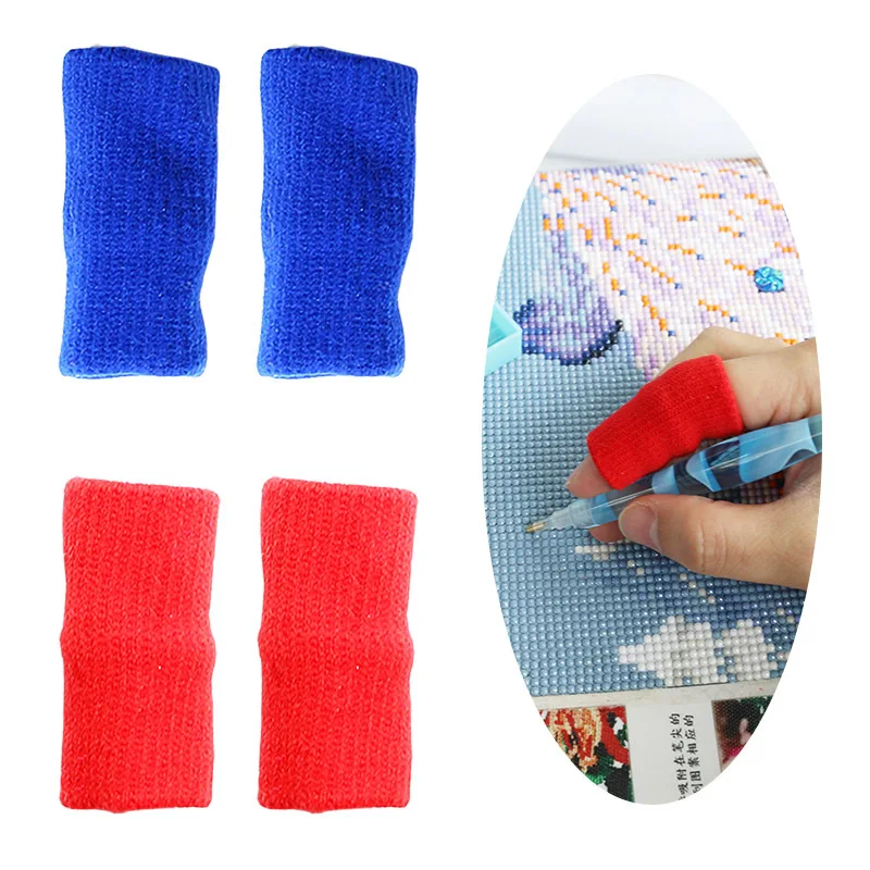 

Diamond Painting Tool Colorful Finger Sleeves Point Drill Pen Hand Pain Relief Embroidery Cross Stitch Finger Protection Cover